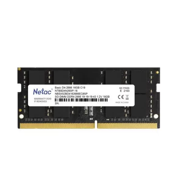 Оперативная память Netac 16Gb DDR4 2666MHz SO-DIMM (NTBSD4N26SP-16) 