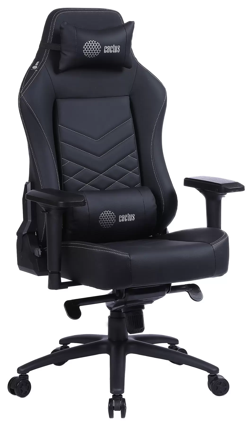 Кресло игровое с подголовником Cactus CS-CHR-0112BL-M черный 