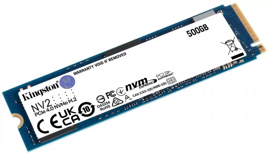 SSD накопитель Kingston NV2 M.2 2280 500 ГБ (SNV2S/500G) 