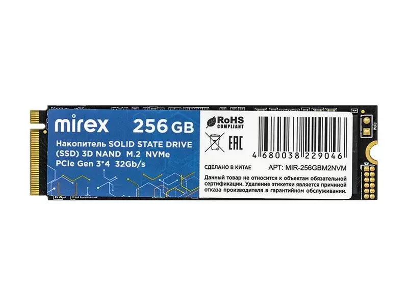 SSD накопитель MIREX 13640-256GBM2NVM M.2 2242 256 ГБ 