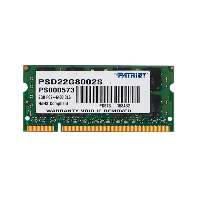 Оперативная память Patriot 2Gb DDR-II 800MHz SO-DIMM (PSD22G8002S) - VLARNIKA в Донецке