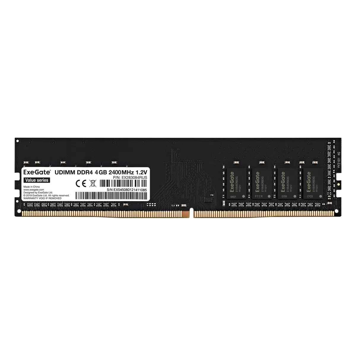 Оперативная память ExeGate 4Gb DDR4 EX283084RUS (EX283084RUS), DDR4 1x4Gb, 2400MHz 