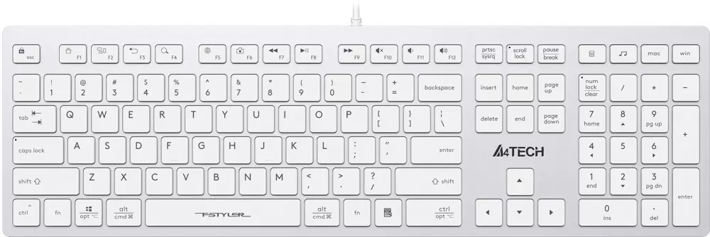 Проводная клавиатура A4Tech Fstyler FX50 White - VLARNIKA в Донецке