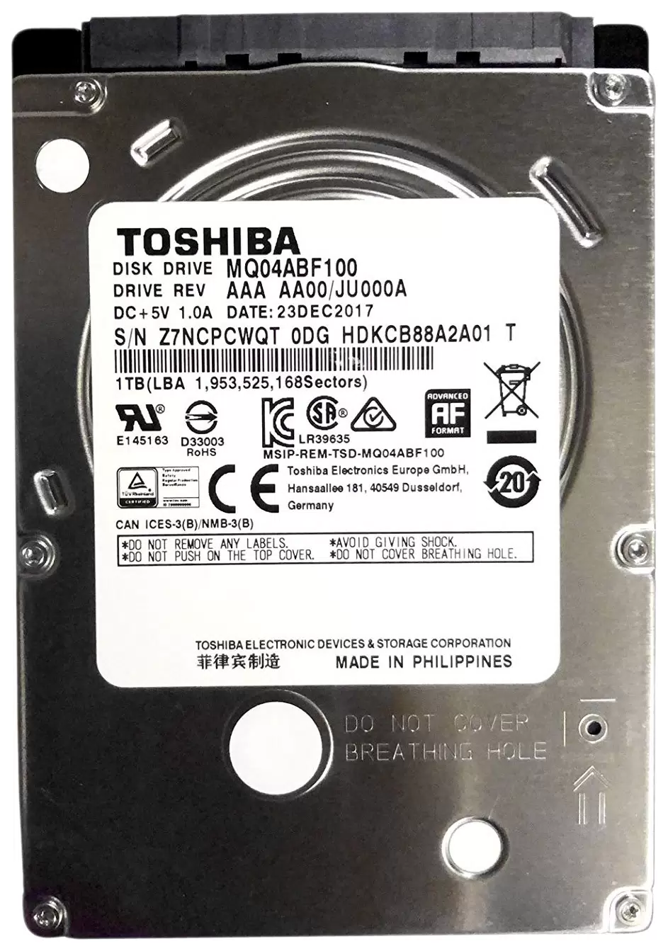 Купить Жесткий диск Toshiba MQ 1ТБ (MQ04ABF100) - Vlarnika