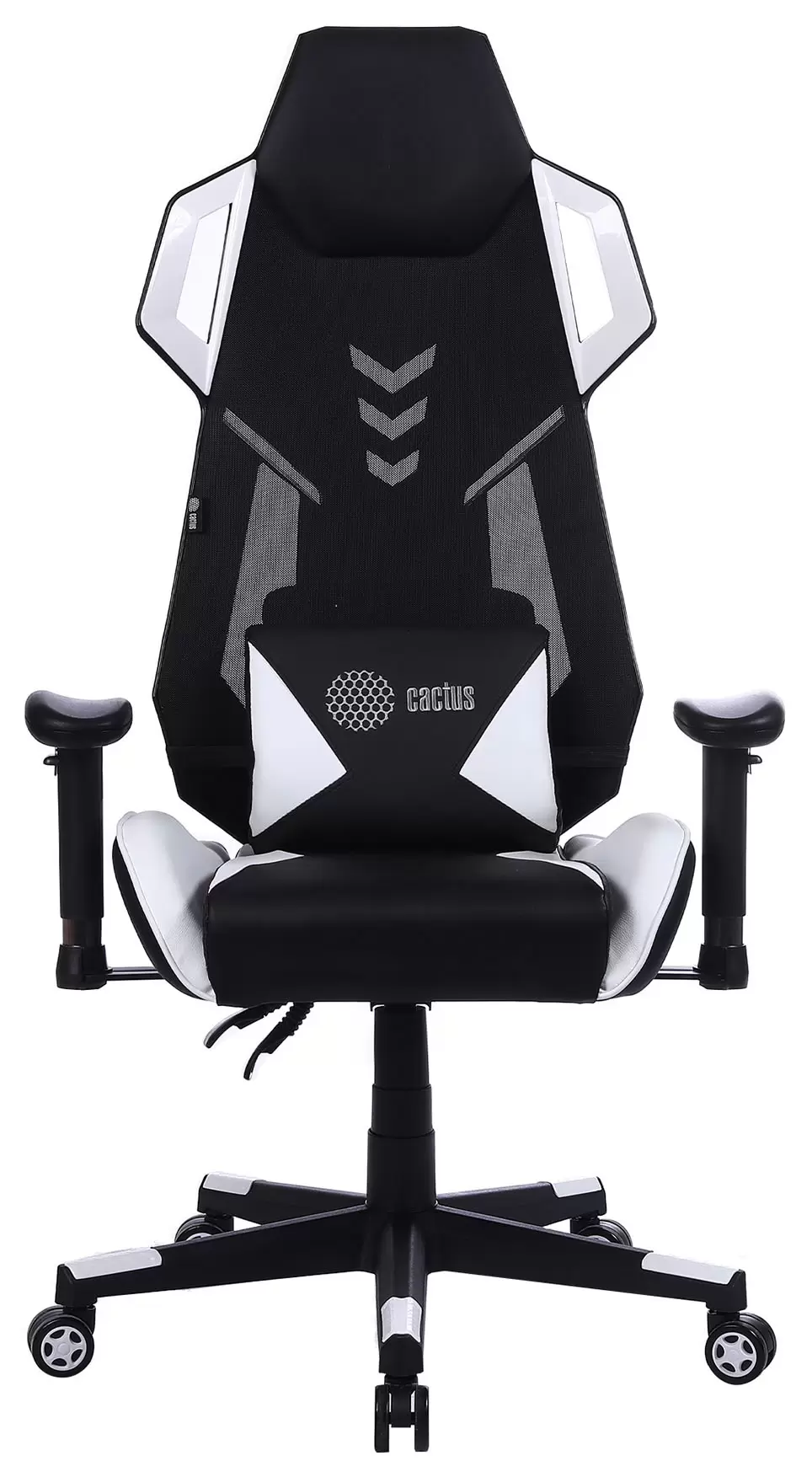 Кресло игровое Cactus CS-CHR-090BLW черный/белый эко.кожа крестовина пластик 