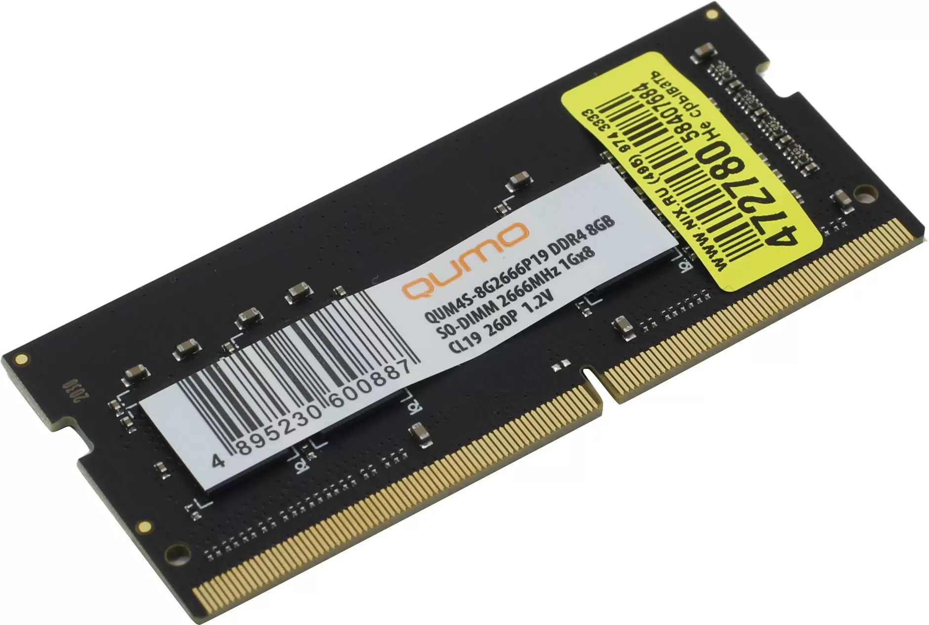 Оперативная память QUMO 8Gb DDR4 2666MHz SO-DIMM (QUM4S-8G2666C19) 