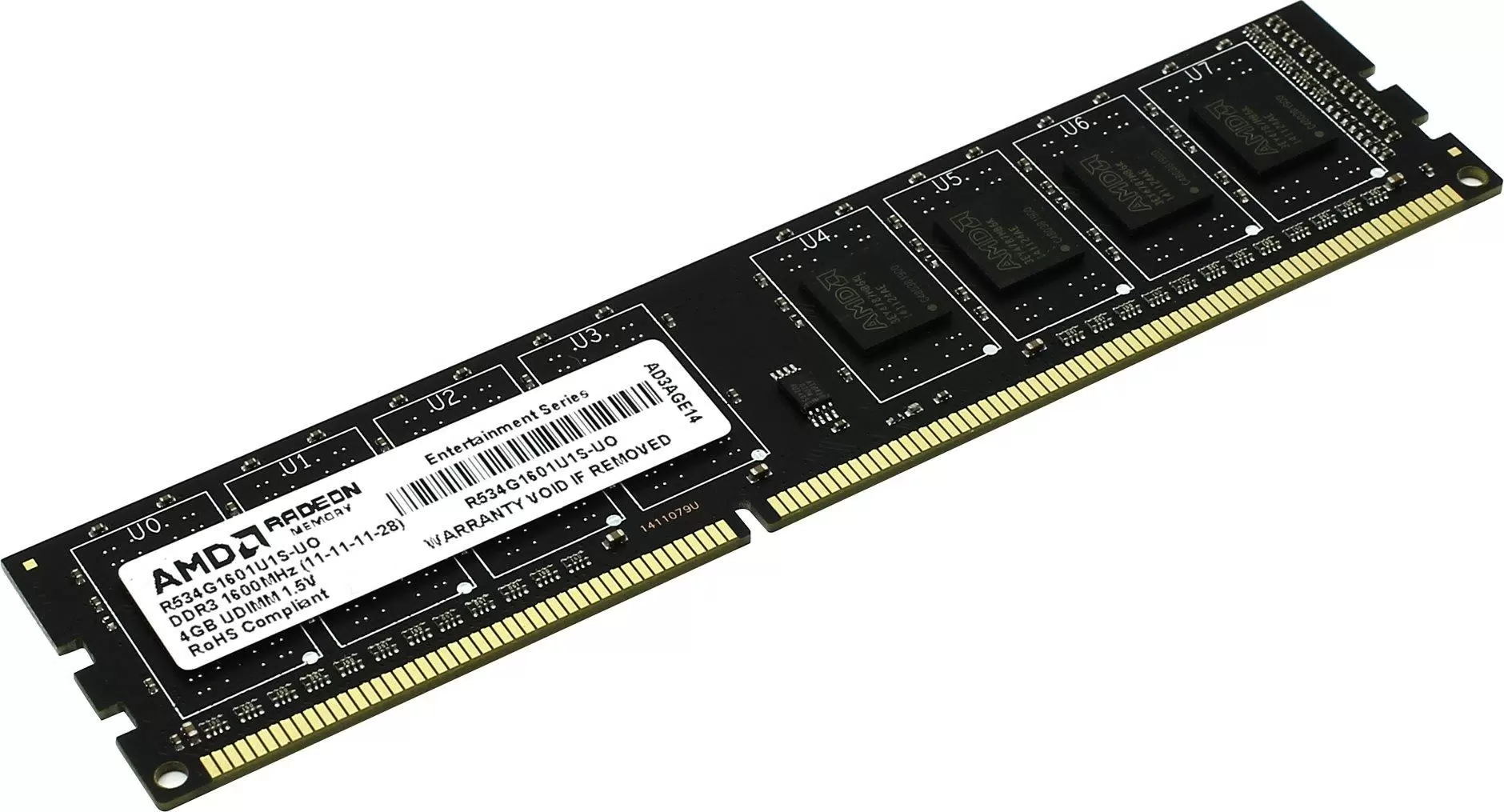 Оперативная память AMD 2Gb DDR-III 1600MHz (R532G1601U1SL-U) 