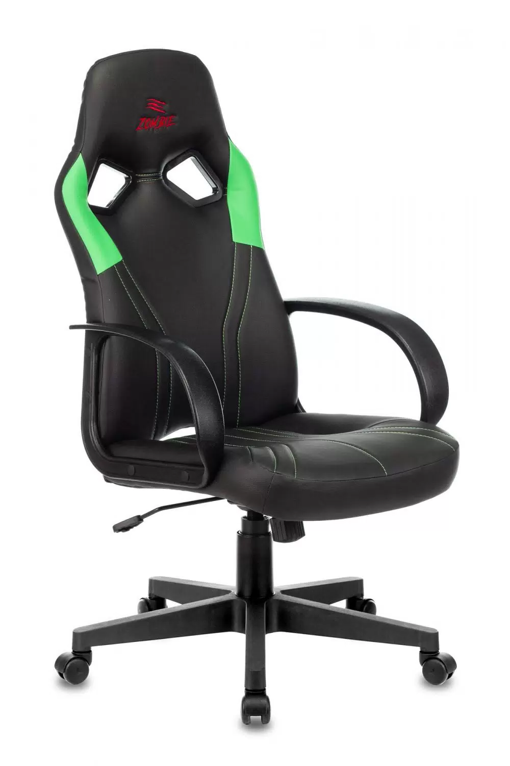 Характеристики - кресло игровое Zombie RUNNER черный/зеленый эко.кожа крестовина пластик 