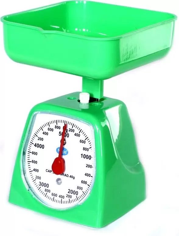 Весы кухонные механические Energy EN-406МК,  зелёные (0-5 кг) квадратные 