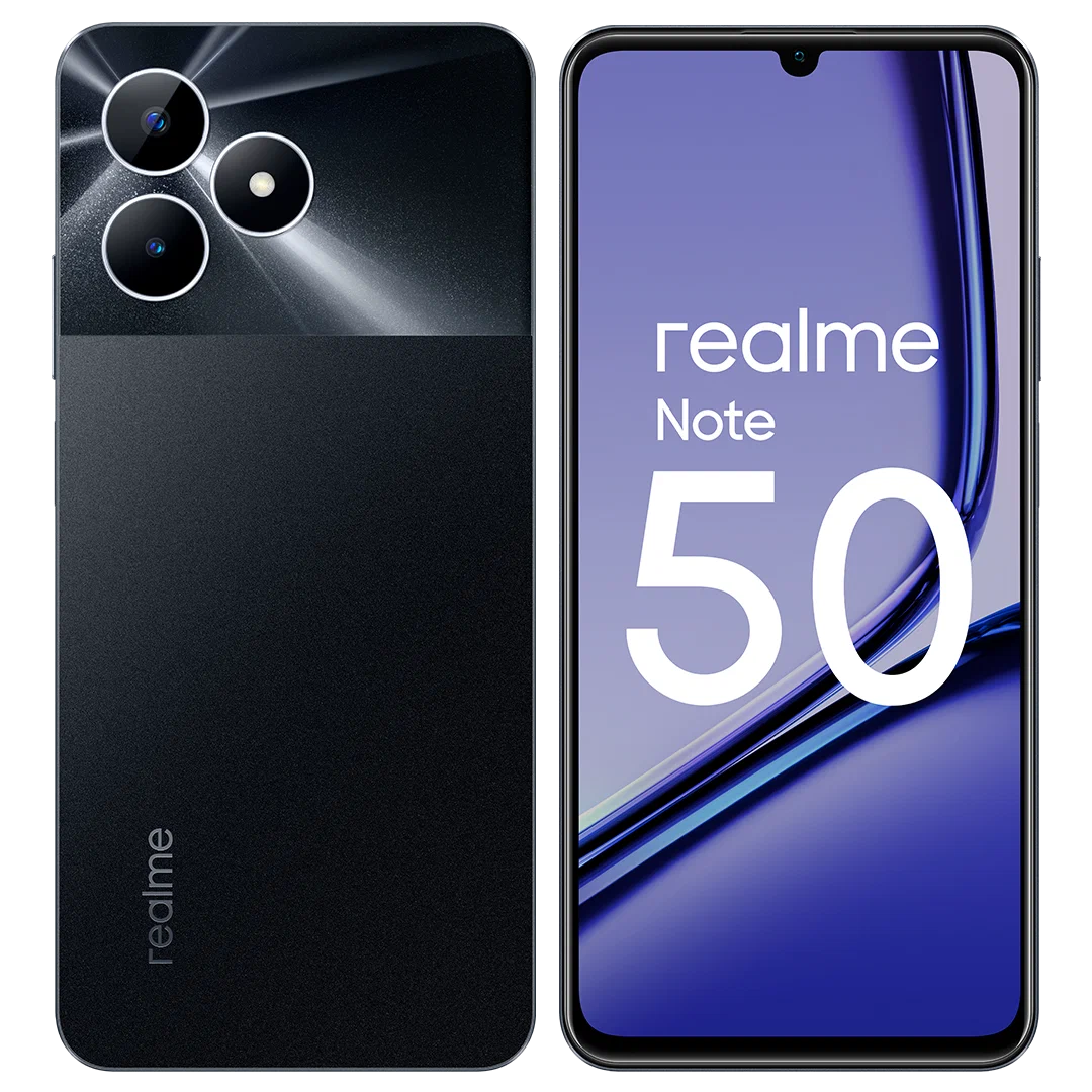 Смартфон realme Note 50 4/128 ГБ RMX3834, Полуночный черный 