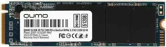 QUMO Твердотельный накопитель SSD M.2 512 Gb QUMO Q3DT-512GSKF-NM2 Read 2500Mb/s Write 190 