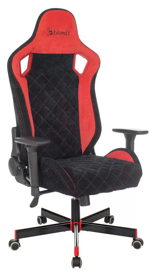 Кресло игровое A4TECH Bloody GC-650, на колесиках, ткань, черный/красный - VLARNIKA в Донецке