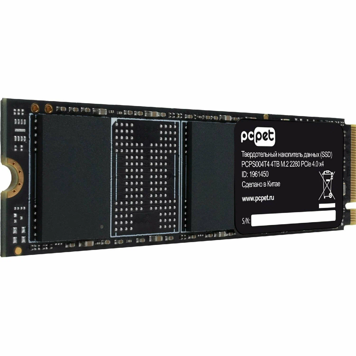 Внутренний SSD накопитель PC Pet M.2 2280 OEM PCI-E 4.0 x4 4TB (PCPS004T4) - VLARNIKA в Донецке