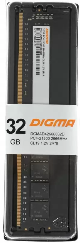 Оперативная память DIGMA DGMAD42666032D (DGMAD42666032D), DDR4 1x32Gb, 2666MHz - VLARNIKA в Донецке