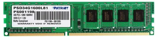 Оперативная память Patriot 4Gb DDR-III 1600MHz (PSD34G1600L81) 