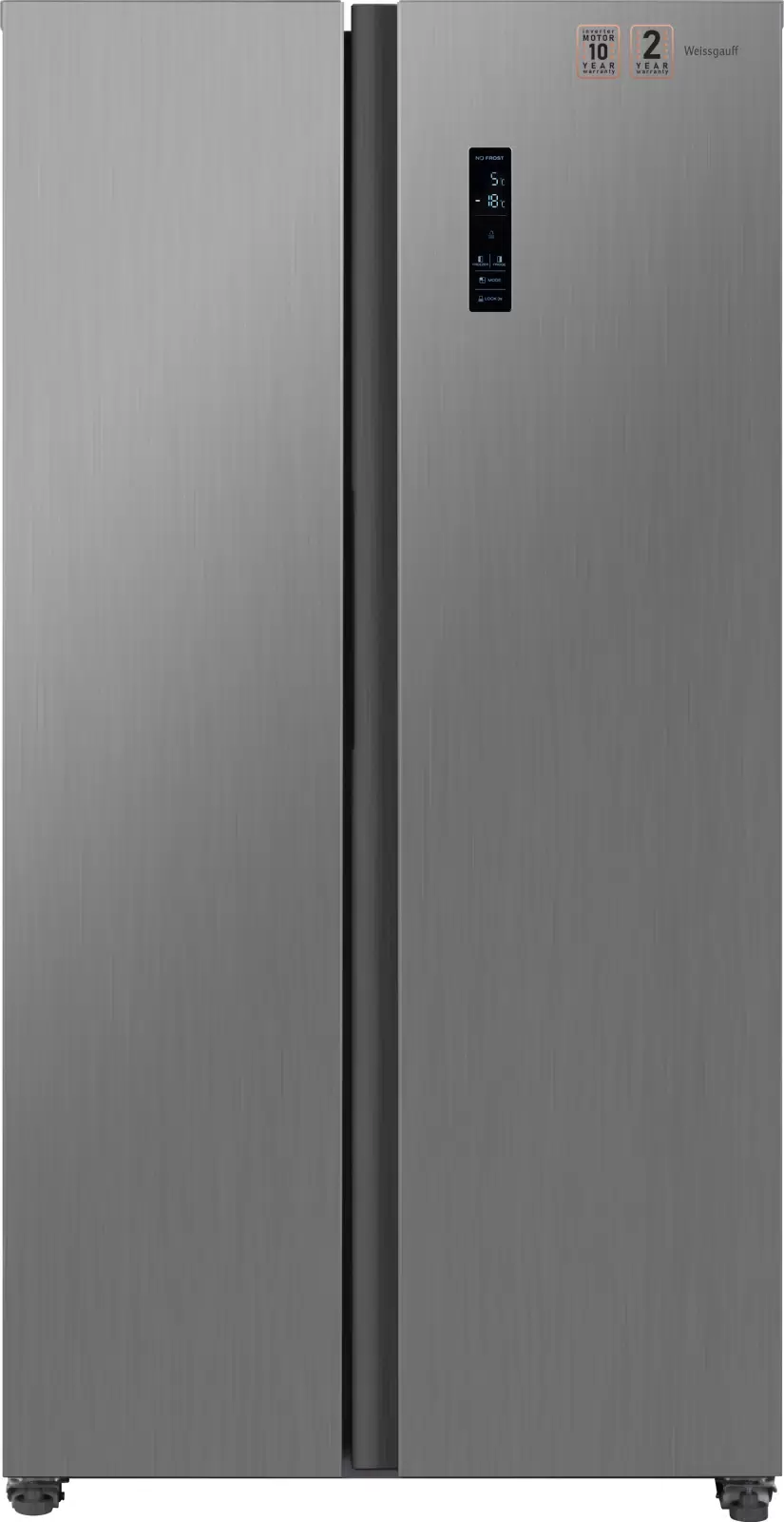 Холодильник Weissgauff WSBS 500 NFX серебристый 