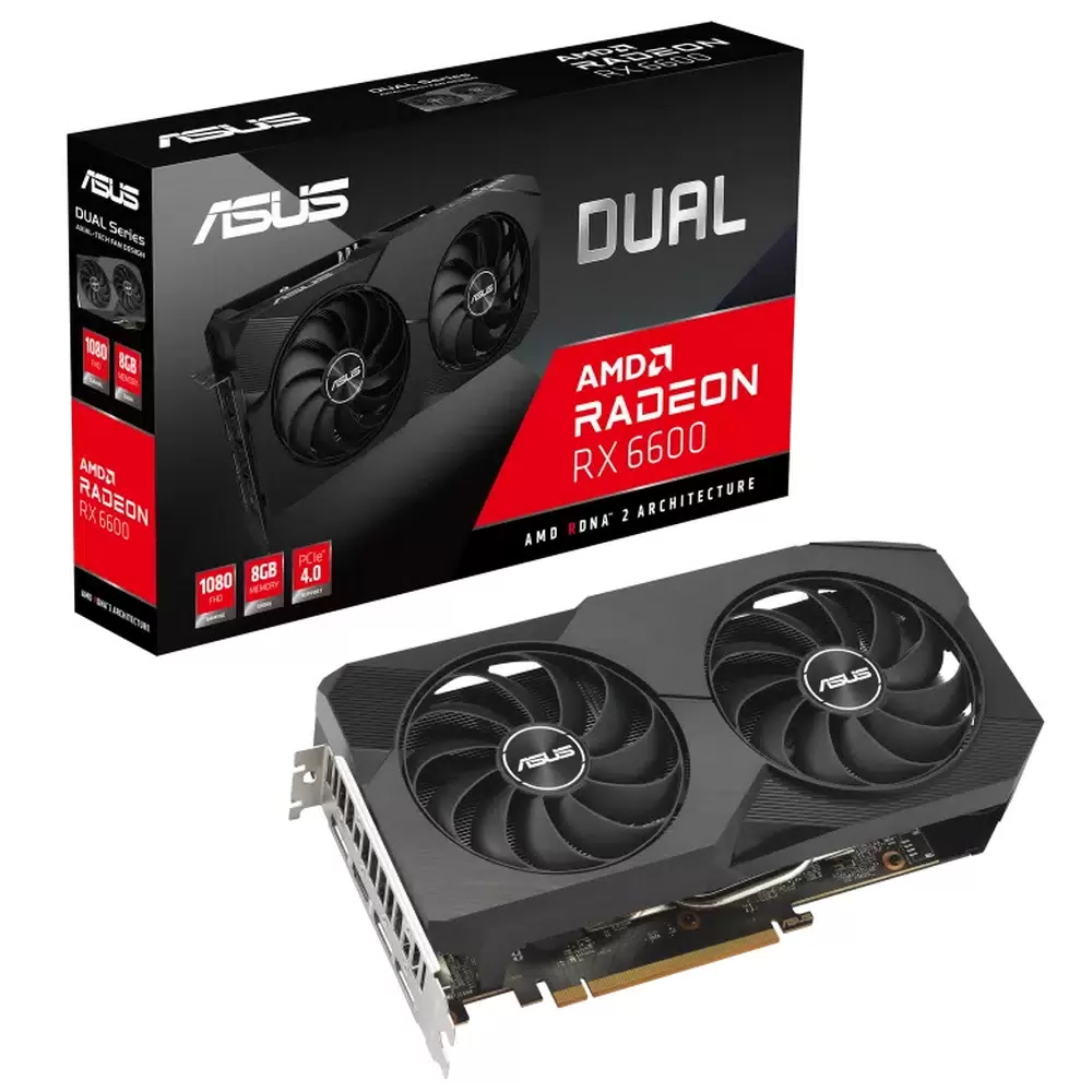 Видеокарта ASUS AMD Radeon DUAL-RX6600-8G-V2 
