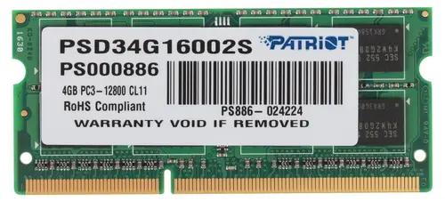 Оперативная память Patriot 4Gb DDR-III 1600MHz SO-DIMM (PSD34G16002S) - VLARNIKA в Донецке