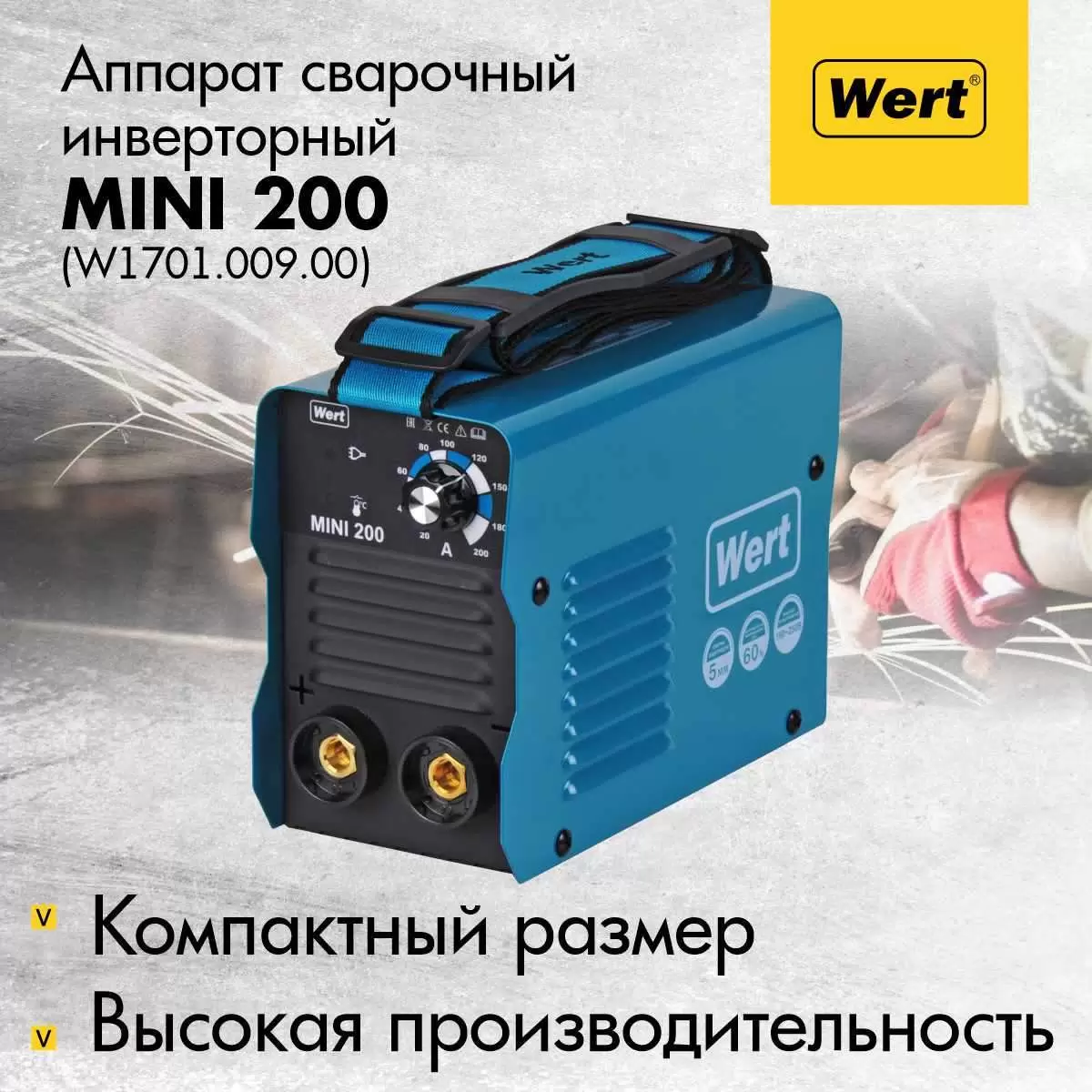 Инверторный сварочный аппарат WERT MINI 200, W1701.009.00 
