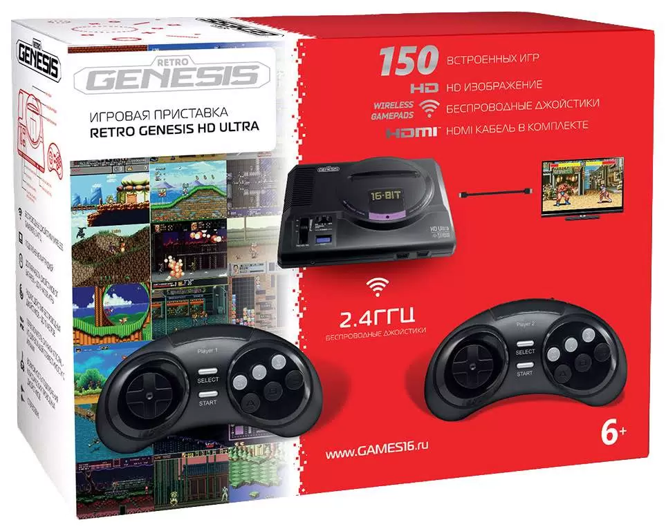 Купить Игровая приставка SEGA Retro Genesis HD Ultra ConSkDn70 Черный +150 игр - Vlarnika