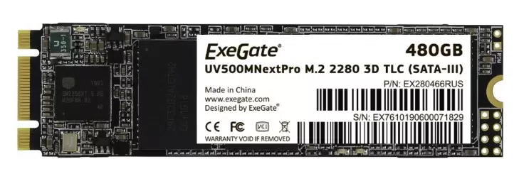 SSD накопитель ExeGate NextPro UV500TS480 M.2 2280 480 ГБ (EX280466RUS) - VLARNIKA в Донецке