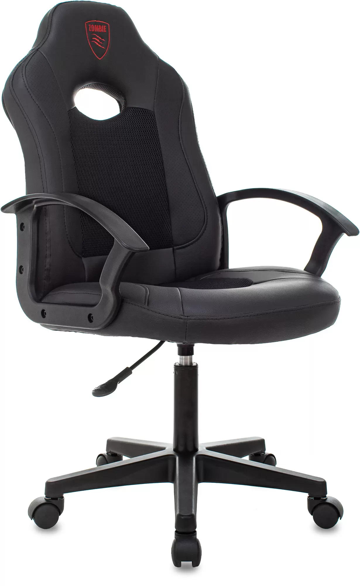 Кресло игровое ZOMBIE 11LT BLACK черный, текстиль/эко.кожа, крестовина пластик 