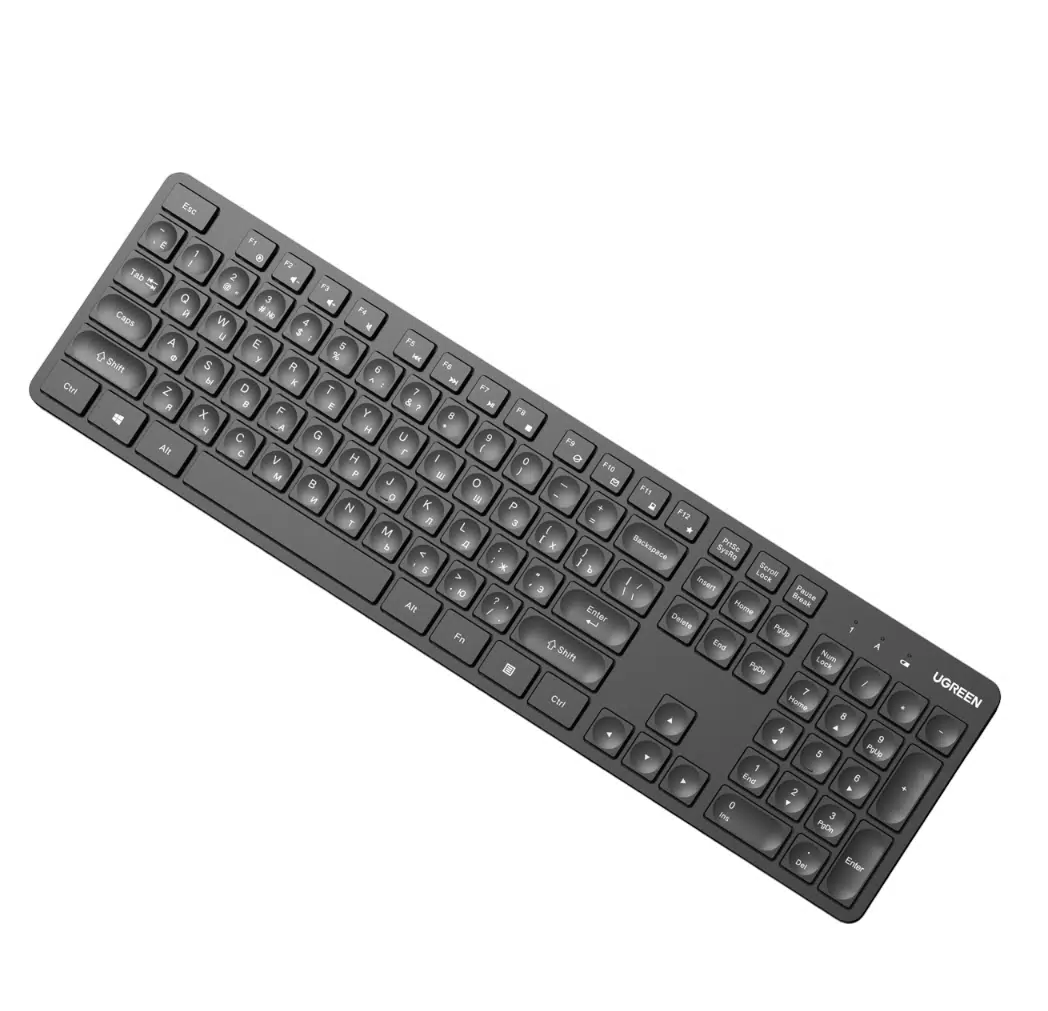 Беспроводная клавиатура uGreen KU004 (15219) 2.4 GHz Wireless Keyboard черный (15219_) - VLARNIKA в Донецке
