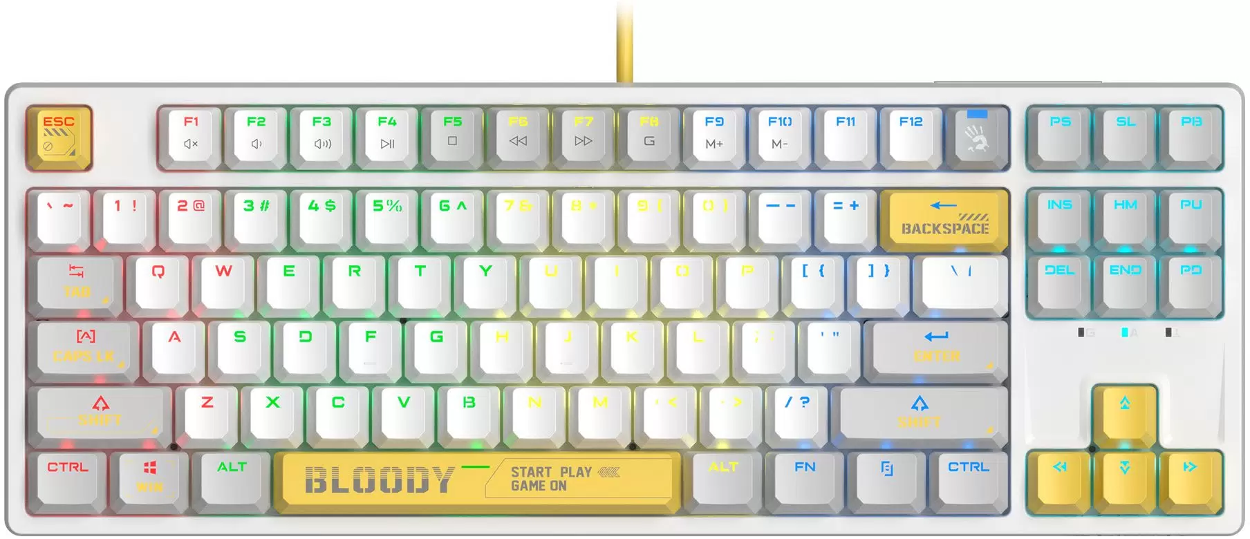 Купить Проводная игровая клавиатура A4Tech Bloody S87 Energy White - Vlarnika
