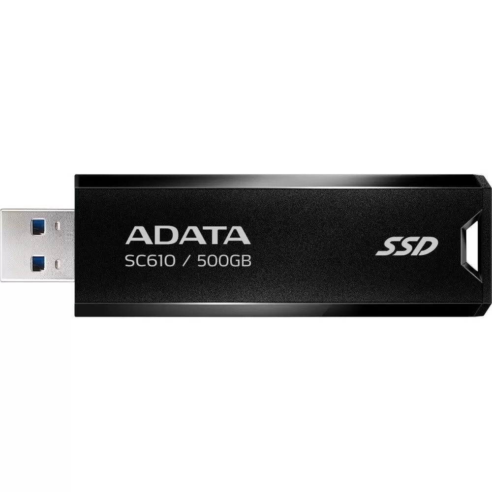 Диск SSD Adata внешний, 500 Гб, USB 3.2, SC610-500G-CBK/RD 