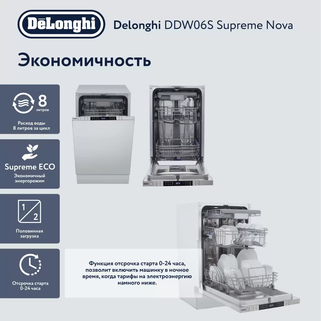 Встраиваемая посудомоечная машина Delonghi DDW 06 S - VLARNIKA в Донецке