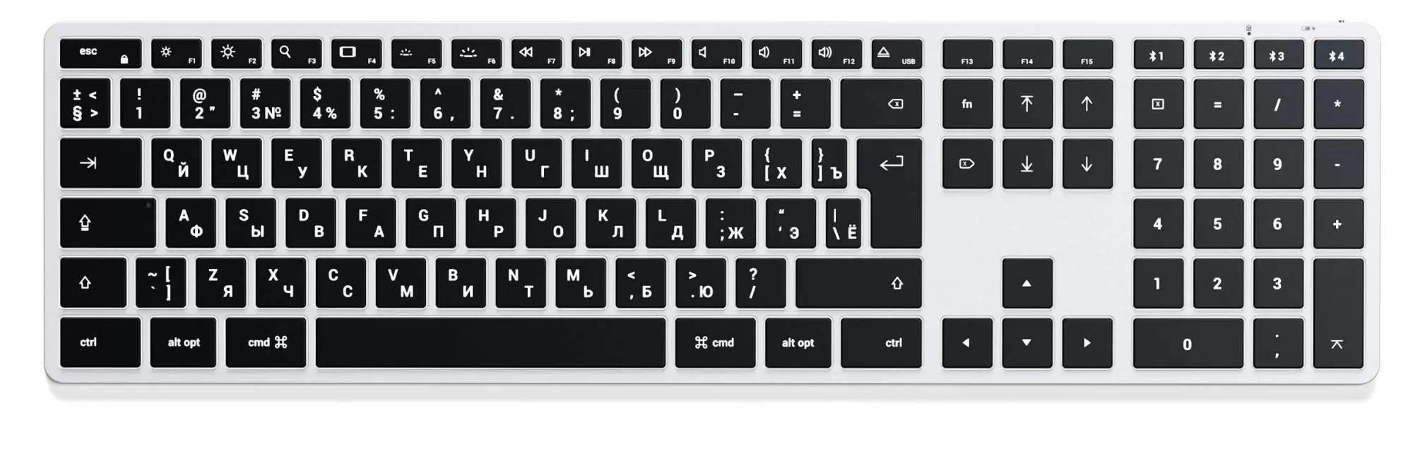 Беспроводная клавиатура Satechi Slim X3 Bluetooth Keyboard-RU серебристый ST-BTSX3S-RU - VLARNIKA в Донецке